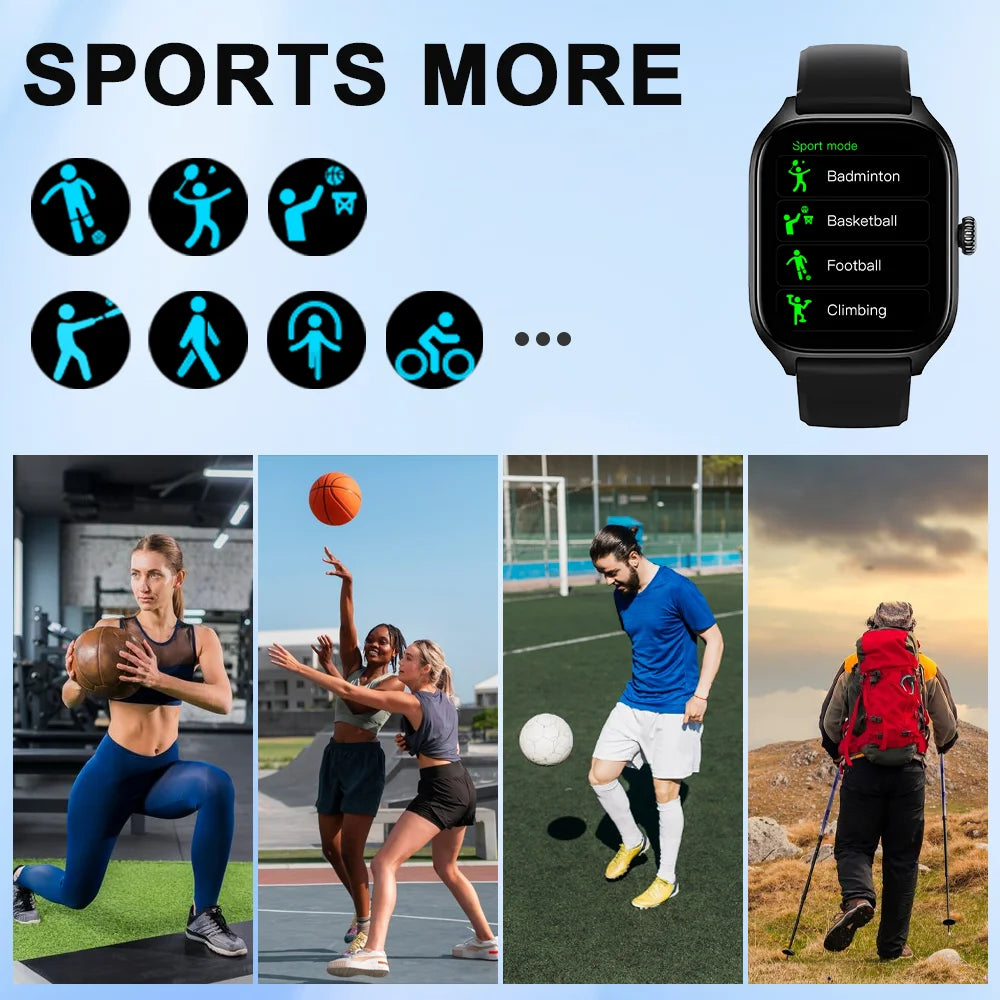 LAXASFIT H9 Smartwatch: Call, Track Calories & Heart Rate